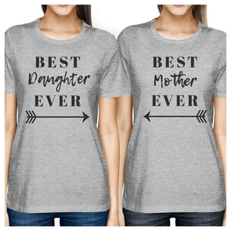 Best Daughter & Mother Ever Gray Graphic Tops For Mom And