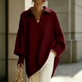 thumbnail image 2 of Gsakboxl Cardigan Sweaters for Women Solid Color Oversized Loose Poncho Style Knit Sweater, Soft Flowy Casual Pullover Top For Autumn Winter Daily Sun Protection, 2 of 5