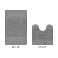 thumbnail image 4 of Better Trends 2 Piece Bathroom Rug Set, 100% Cotton, Extra Soft Tufted Bath Mat, Water Absorbent & Non Slip Bath Rug, (Gray) Granada Collection, 4 of 6