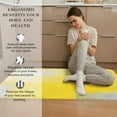 thumbnail image 4 of 2 Pieces Kitchen Rugs, Abstract Anti Fatigue Non Slip Foam Cushioned Grey and Yellow Art Painting Comfort Indoor Floor Mat Runner Rug Set for Laundry Office Sink Bathroom (17"x48"+17"x24"), 4 of 6