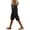 AX24-Black, variant on VV AVEORS Linen Capri Pants For Women Knee Length Dressy Causal Drawstring Elastic Waist Buttons Bermuda Shorts With Pockets Summer Beach Khaki 3XL
