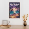 thumbnail image 3 of Twilight Beach Poster Bahías De Huatulco Mexico Vintage Travel Wall Art Retro Coastal Romantic Scenery Print Poster, 3 of 8
