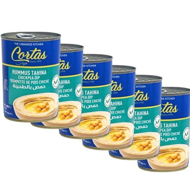 Cortas - Hummus Tahini Chick Peas Dip, Ready to Serve, Pack of 6, 14 Oz X 6