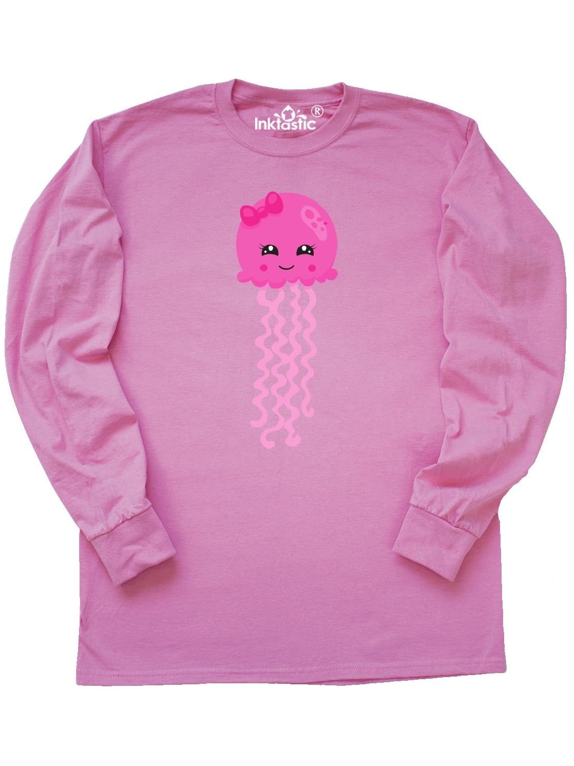 Cute Jellyfish with Pink Toddler Long Sleeve T-Shirt inktastic Pink Jellyfish