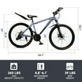 thumbnail image 6 of 26 Inch Mountain Bike for Adult, 27-Speed Dual Suspension High-Carbon Steel MTB Bicycle, Dual Disc Brake Bikes for Men Women, Silver, Blue, Gray and Red, 6 of 10