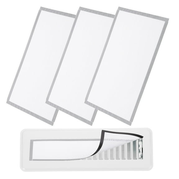 Uxcell 4Pcs Magnetic Floor Vent Covers, Floor Register Cover Mesh Air Vent Screen Filters, Great for Home (White, 12-Inch x 8-Inch)