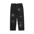 thumbnail image 1 of B91xZ Men's Slim Fit Biker Jeans Stretch Ripped Skinny Jeans with Pockets,Black M, 1 of 5