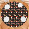 thumbnail image 2 of Red Brown Mushroom Black Pattern Round Fitted Tablecloth with Elastic Edge,Dining Table Cover Waterproof,Outdoor Round Tablecloth for Camping,Dining,Indoor and Outdoor, 2 of 7