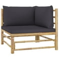 thumbnail image 3 of vidaXL 8 Piece Garden Lounge Set with Dark Grey Cushions Bamboo, 3 of 5