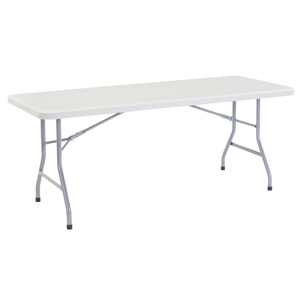 NPS® 30" x 72" Heavy Duty Rectangular Folding Table, Speckled Grey