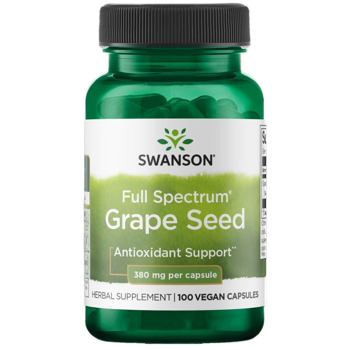 Swanson Grape Seed Heart Antioxidant Free Radicals Healthy Blood Pressure Support Polyphenols OPCS (Oligomeric Proanthocyanidins) Herbal Supplement 380 mg 100 Capsules
