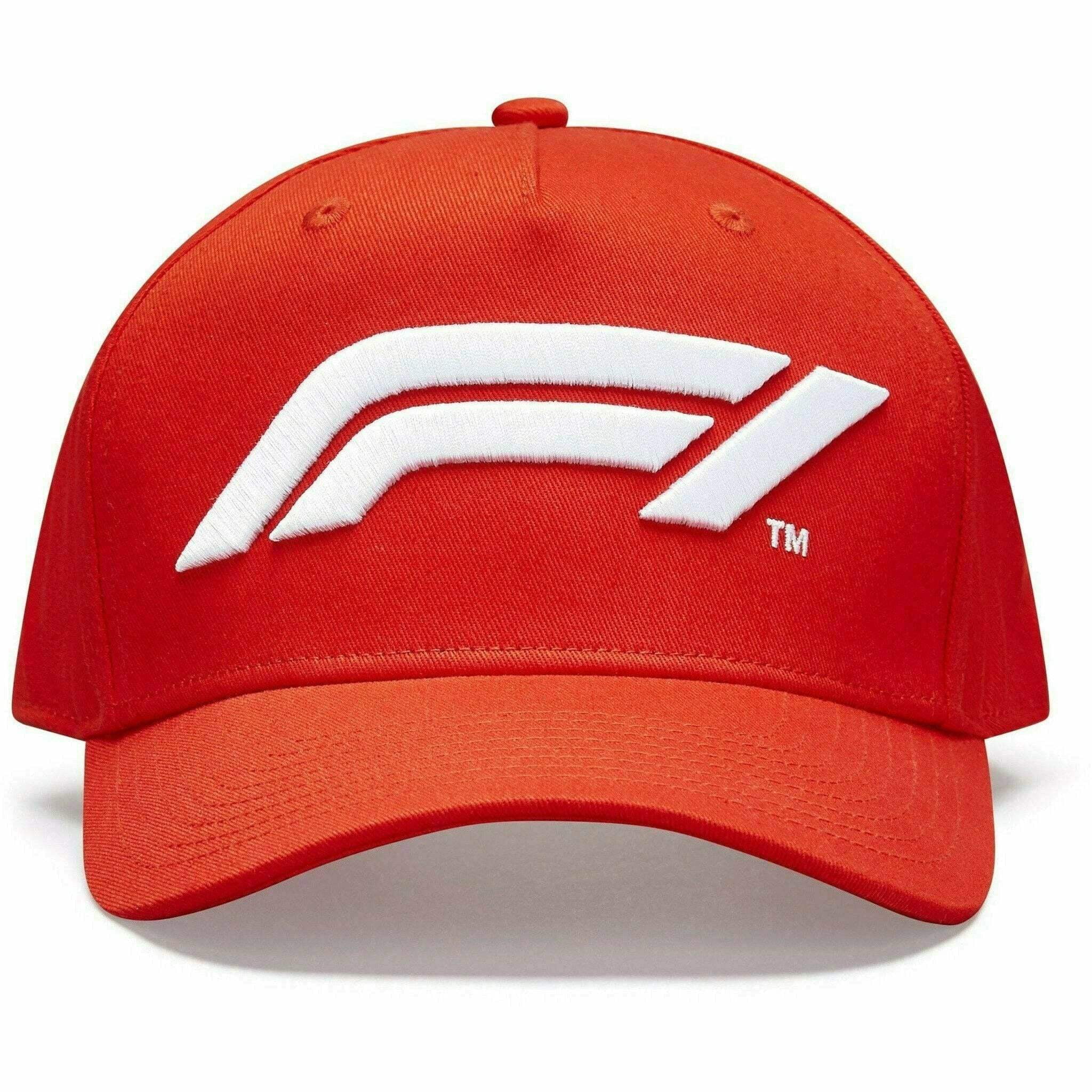 F1 Collection Unisex Large Logo Baseball Black/White/Red Hat
