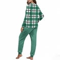 thumbnail image 4 of FNFYFH Women's Fuzzy Fleece Pajamas Sets Long Sleeve Flannel Plaid Pullover and Pants Set 2 Piece Lounge Set Fluffy Sleepwear, 4 of 7