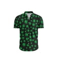 thumbnail image 3 of Camisas de playa de verano para hombres, blusas casuales de moda de manga corta con solapa, camisa cómoda con estampado de hojas de hierba coloridas y botones, 3 of 5