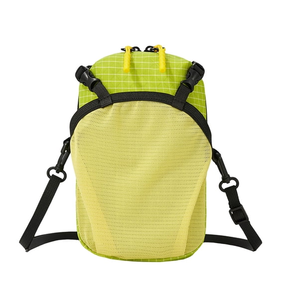 Lightweight Outdoor Water Bottle Sling Bag with Phone Slot, 1.2L Nylon Bottle Carrier Pouch for Backpack Hiking Camping (Green)