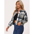 thumbnail image 3 of Chaqueta corta de punto Allegra K con botones para mujer de Otoño Gris azul XS, 3 of 5