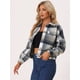 thumbnail image 3 of Chaqueta corta de punto Allegra K con botones para mujer de Otoño Gris azul XS, 3 of 5