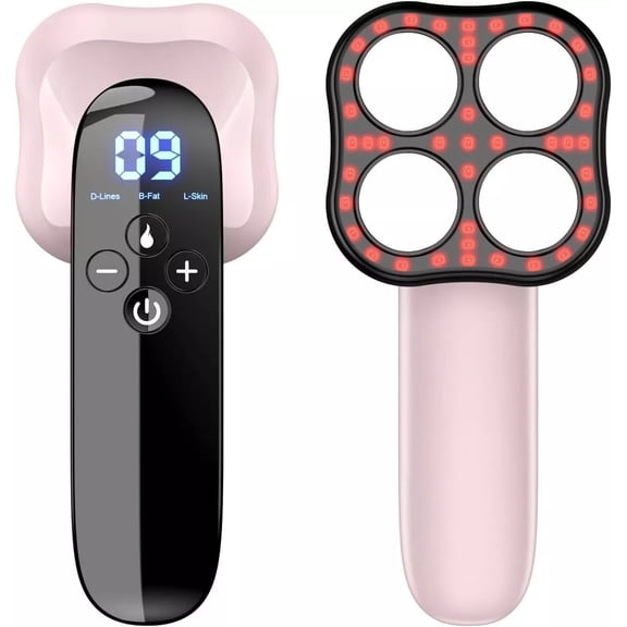 Ginpey Pro Version Cellulite Massager Electric Fat Remover Cordless Body Sculpting Machine  for Belly Waist-Pink