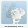 thumbnail image 2 of Open Box Hurricane 6" Clip Fan, 2 Speed Desk Table Fan w/ Adjustable Tilt,White, 2 of 11