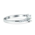 thumbnail image 2 of Half Eternity Ring Wedding Engagement Marquise Simulated CZ 925 Sterling Silver Size 6, 2 of 5