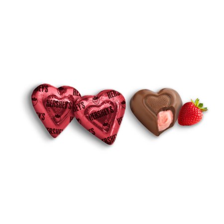 Hershey's Strawberry Creme Flavored Hearts Valentine's Day Candy, Bag 8.8 oz