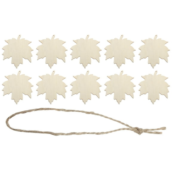 10 Pcs Wooden Thanksgiving Ornaments Paintable Wooden Maple Leaf Crafts for Party Wedding Crafts Hanging Decorations