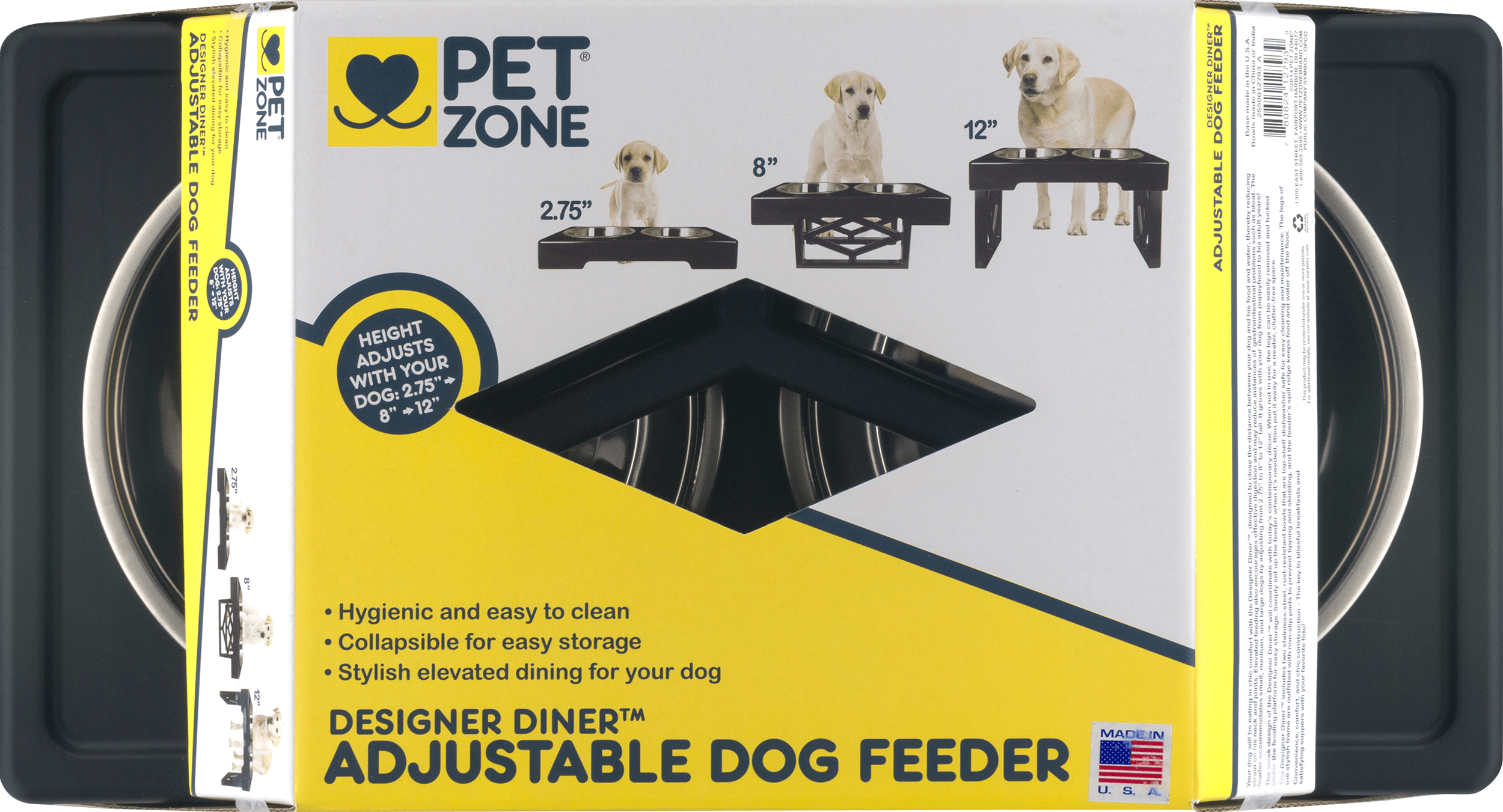 Pet Zone Designer Diner Adjustable Elevated Dog Bowls photo 8