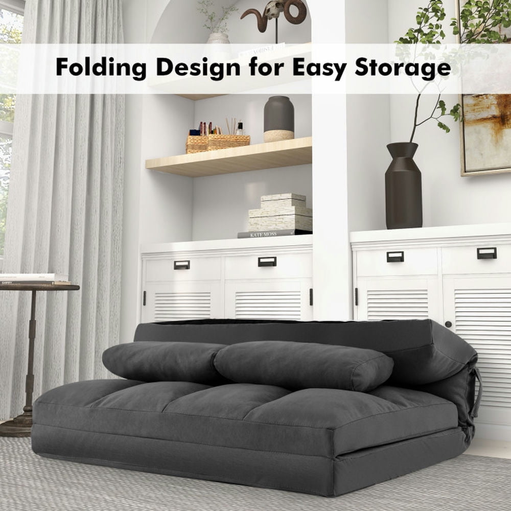 Finihen Floor Sofa, Adjustable Folding Floor Sofa Bed, Floor Sofa Bed with 6 Positions Adjustable Backrest Skin-friendly Velvet Cover, for Living Room, Bedroom, Dark Gray Finihen Floor Sofa, Adjustable Folding Floor Sofa Bed, Floor Sofa Bed with 6 Positions Adjustable Backrest Skin-friendly Velvet Cover, for Living Room, Bedroom, Dark Gray