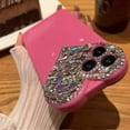thumbnail image 2 of Glitter Case for iPhone 15, Cute 3D Heart Design with Crystal Diamond Rhinestone Bling Sparkly Camera Soft Silicone Shockproof Women Girls Slim Protective Phone Case for iPhone 15 6.1" (Pink), 2 of 4