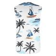 thumbnail image 4 of Camiseta sin mangas de cuello redondo para hombre, estilo informal, con estampado hawaiano, sin mangas, deportiva, con cuello redondo, 4 of 4