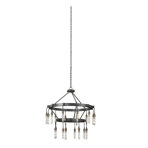 Kalco Lighting Stuyvesant 20-light 2 Tiers Contemporary Brass Chandelier in Gray