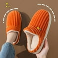 thumbnail image 2 of DVKOVI Women Slippers Fashionable New Pattern Minimalist Solid Color Couple Style Autumn And Winter Thickened Warm Comfortable Shoes Orange 39, 2 of 8