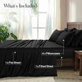 thumbnail image 2 of Lux Decor Cal King Bed Sheets - 6 Piece Ultra-Soft Microfiber Sheets Set, Deep Pocket Fitted Sheet, Flat Sheet & 4 Pillowcases, Breathable Hotel Luxury, OEKO-TEX Certified, Black, 2 of 10