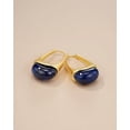 thumbnail image 5 of SNGIA 18K Gold Plated Oval Dangle Hoop Earrings with Navy Resin Accent for Women, 5 of 6