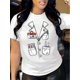 thumbnail image 1 of Camiseta para mujer Suave Transpirable veranoWomen's Casual Crew Neck T-Shirt with Chemical Lab Coat Print, 100% Polyester Knit Fabric, All-Season Short Sleeve Tee, Regular Length - Fashionable Wome, 1 of 7