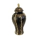thumbnail image 4 of Jarrón de cerámica de porcelana con forma de tarro de jengibre, colección artesanal, adorno de escritorio para mesa S Negro, 4 of 9