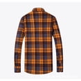 thumbnail image 4 of PEASKJP Mens Shirts Men's Button Down Regular Fit Long Sleeve Plaid Flannel Casual Shirts,Orange L, 4 of 5