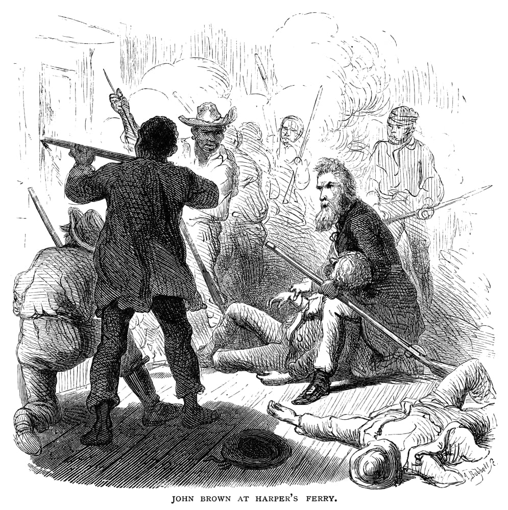 John Brown (1800-1859) Namerican Abolitionist Inside The Armory At
