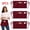 Red, variant on HonorHut 2 Pack Half Waist Server Aprons with 3 Pockets Long Waist Strap Pinafore Waterproof Soft Apron for Servers Waiter Waitress Red