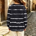 thumbnail image 5 of Girls Striped Print Sweatshirt Loose Fit Crew Neck Long Sleeve Pullover Tops Kids Casual Versatile Sweatshirts Back To School Clothes 4-14Years, 5 of 6