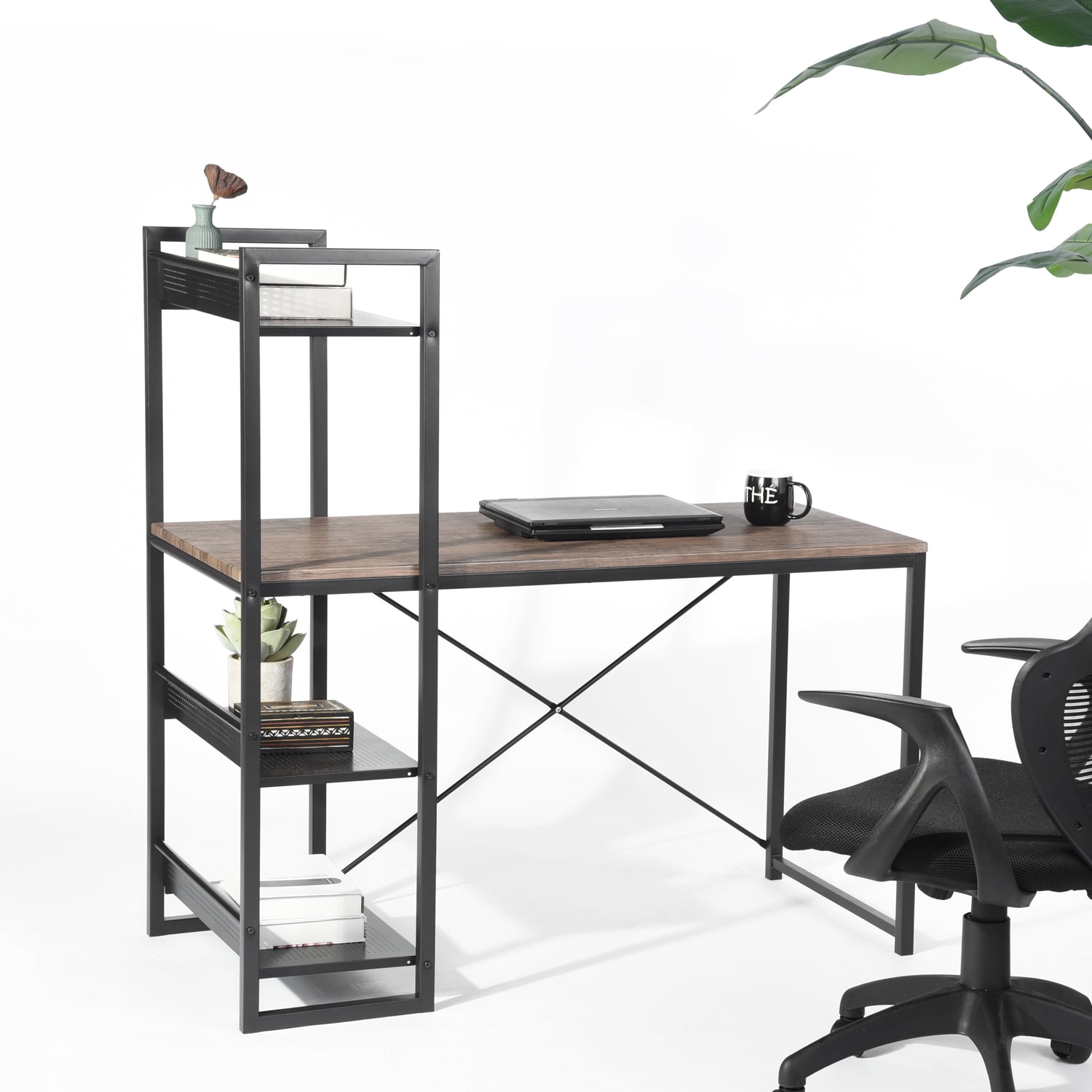 Beautiful Computer Desk Modern Pc Laptop Study Home Writing With Extra Shelf And Metal Structure