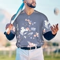 thumbnail image 6 of Balery Watercolor Flowers Butterfly Baseball Jersey for Men Casual Button Down Shirts Short Sleeve Active Team Sports Uniform-Medium, 6 of 9