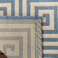 thumbnail image 4 of SAFAVIEH Beach House Johan Geometric Indoor/Outdoor Area Rug, Cream/Blue, 6'7" x 6'7" Round, 4 of 8