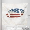 thumbnail image 1 of Vintage Tapestry, Grunge American Flag Themed Stitched Rugby Ball Vintage Design Football Theme, Fabric Wall Hanging Decor for Bedroom Living Room Dorm, 5 Sizes, Cream Blue Red, by Ambesonne, 1 of 1