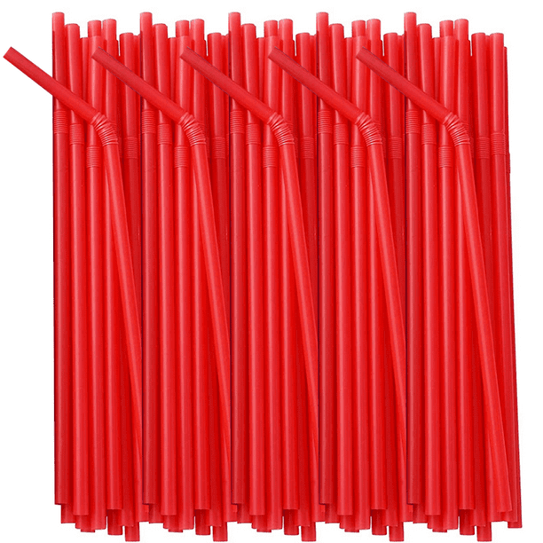 200 pajitas de plástico flexibles para beber, pajitas de lujo desechables coloridas extralargas para fiestas Zhivalor Popotes, Manteles y Palillos