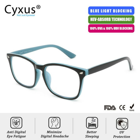 Cyxus Matte Green Blue Light Blocking Computer Gaming Glasses for Reduce Eyestrain UV, Gift for Men/Women