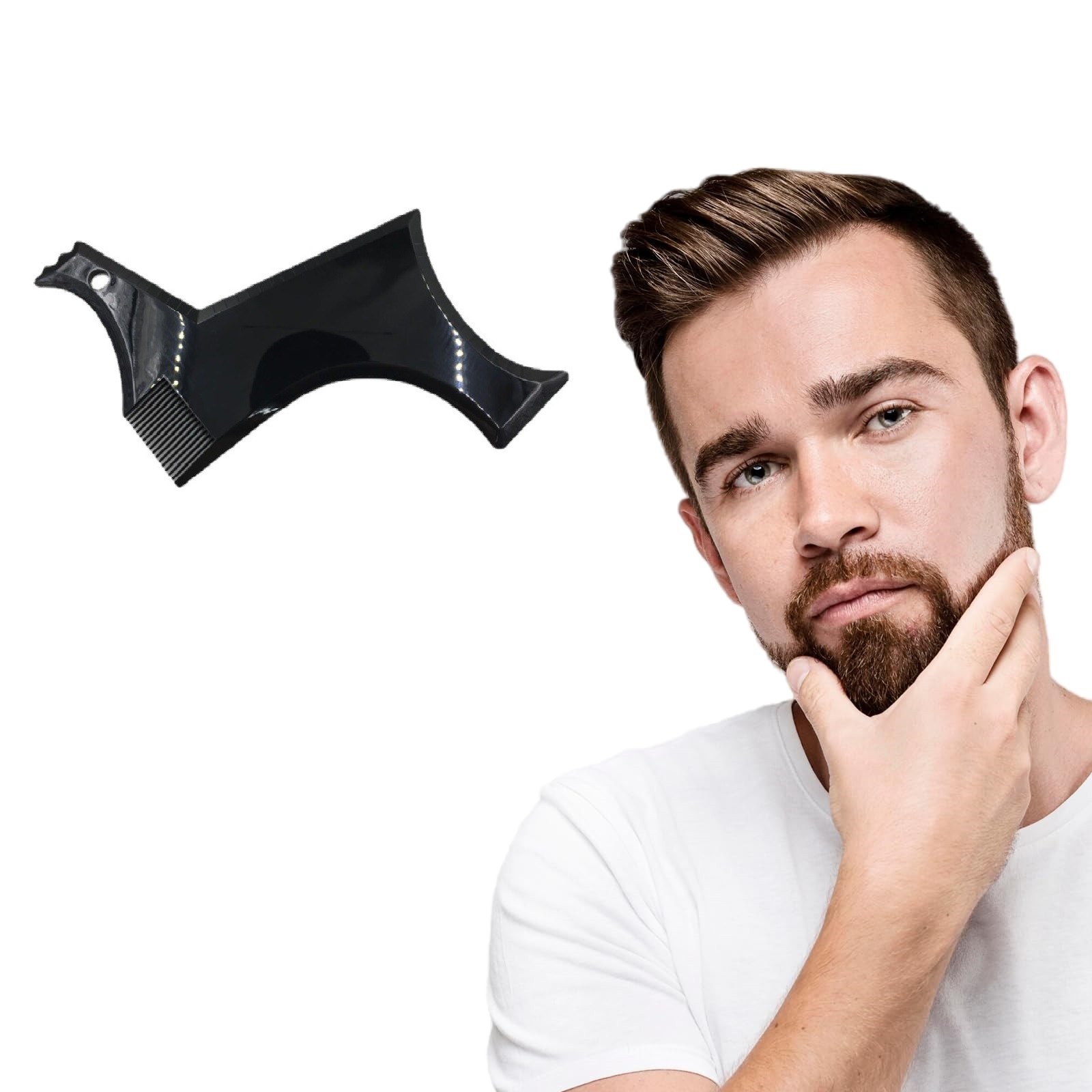 teapwant Beard Shaping Tool Beard Facial Hair Shaping Template Beard Shaping Tool For Line Up And Edging Use With Beard Trimmer Or