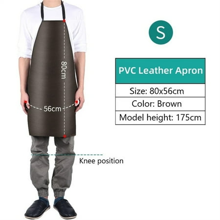 

BESHOM Waterproof Oilproof PVC Leather Heavy Duty Apron For Cleaner Kitchen Multi-Sizes