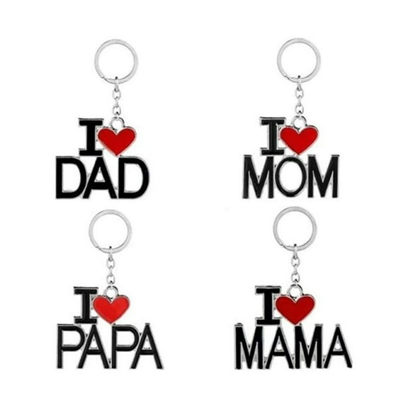 Yesbay I Love Mom/Dad/Mama/Papa Letters Pendant Keychain Father's/Mother's Day Jewelry,Key Chain
