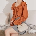 thumbnail image 5 of Trendy Temperament For Girls Lattice Cloud Shape Coins Purse Shoulder Messenger Bags Korean Handbag Women Chain Bag Crossbody Bag WHITE, 5 of 8